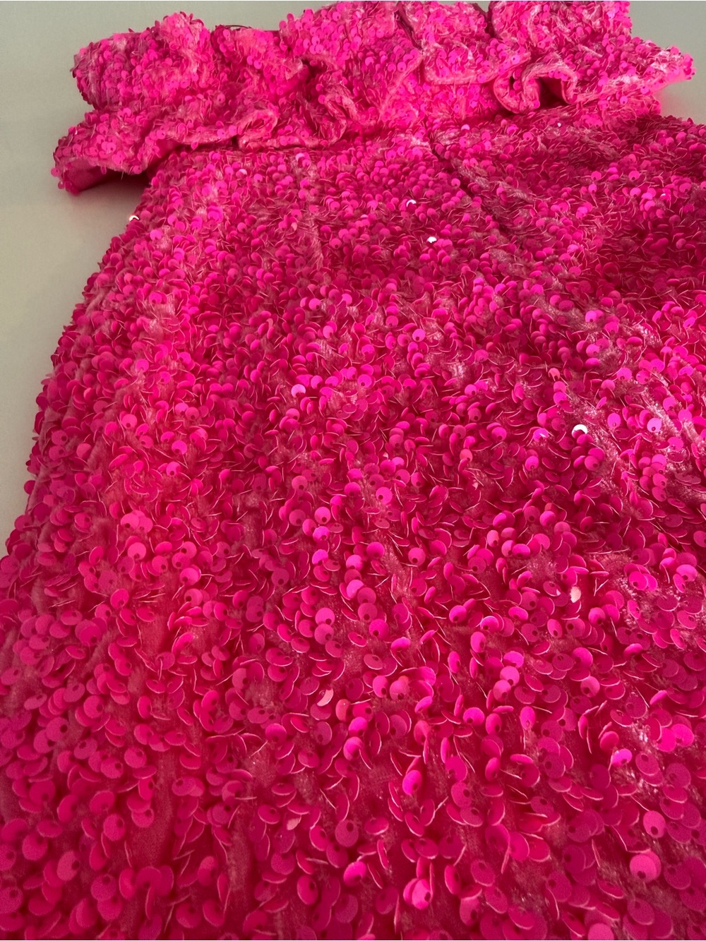 Allison + Kelly Pink Ruffle Strapless Sequin Mini Dress Party Cocktail Sz M - Picture 5 of 7